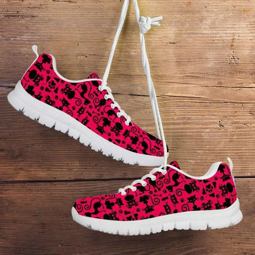 Cats Pink Running Shoes -White