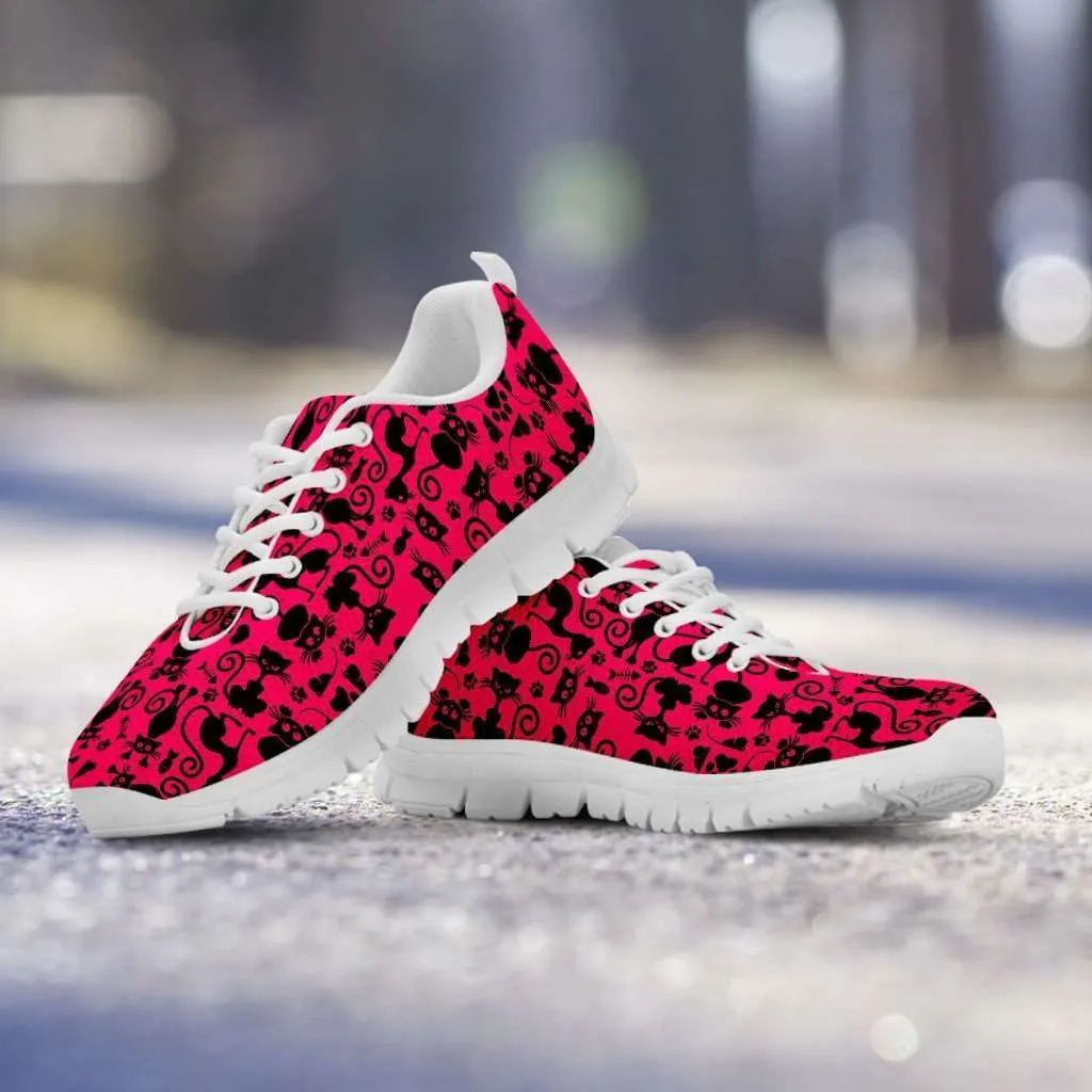 Cats Pink Running Shoes -White