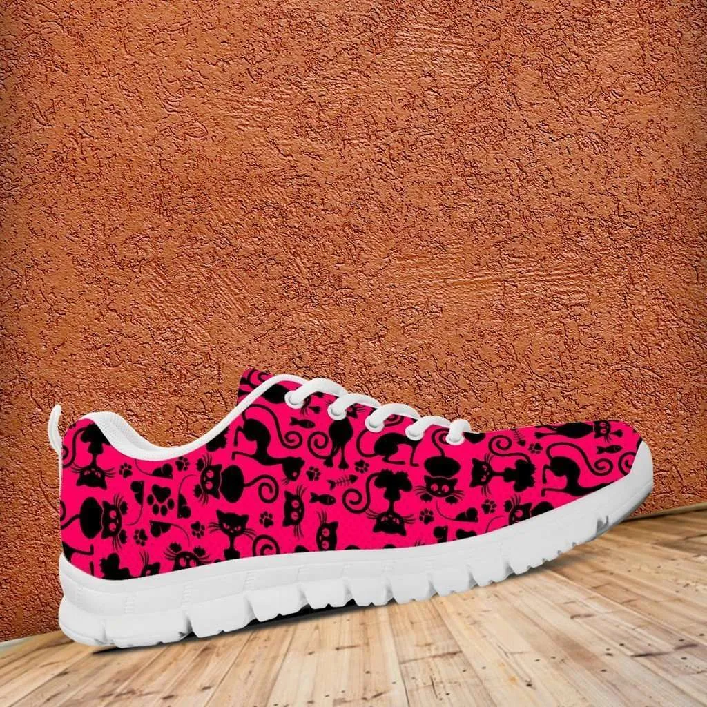 Cats Pink Running Shoes -White