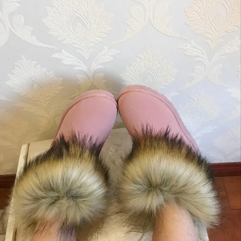 Fur Winter Round Toe Fashion Flat Boots