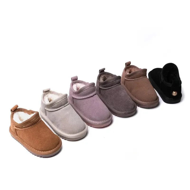 Gerda Genuine Cowhide Snow Boots