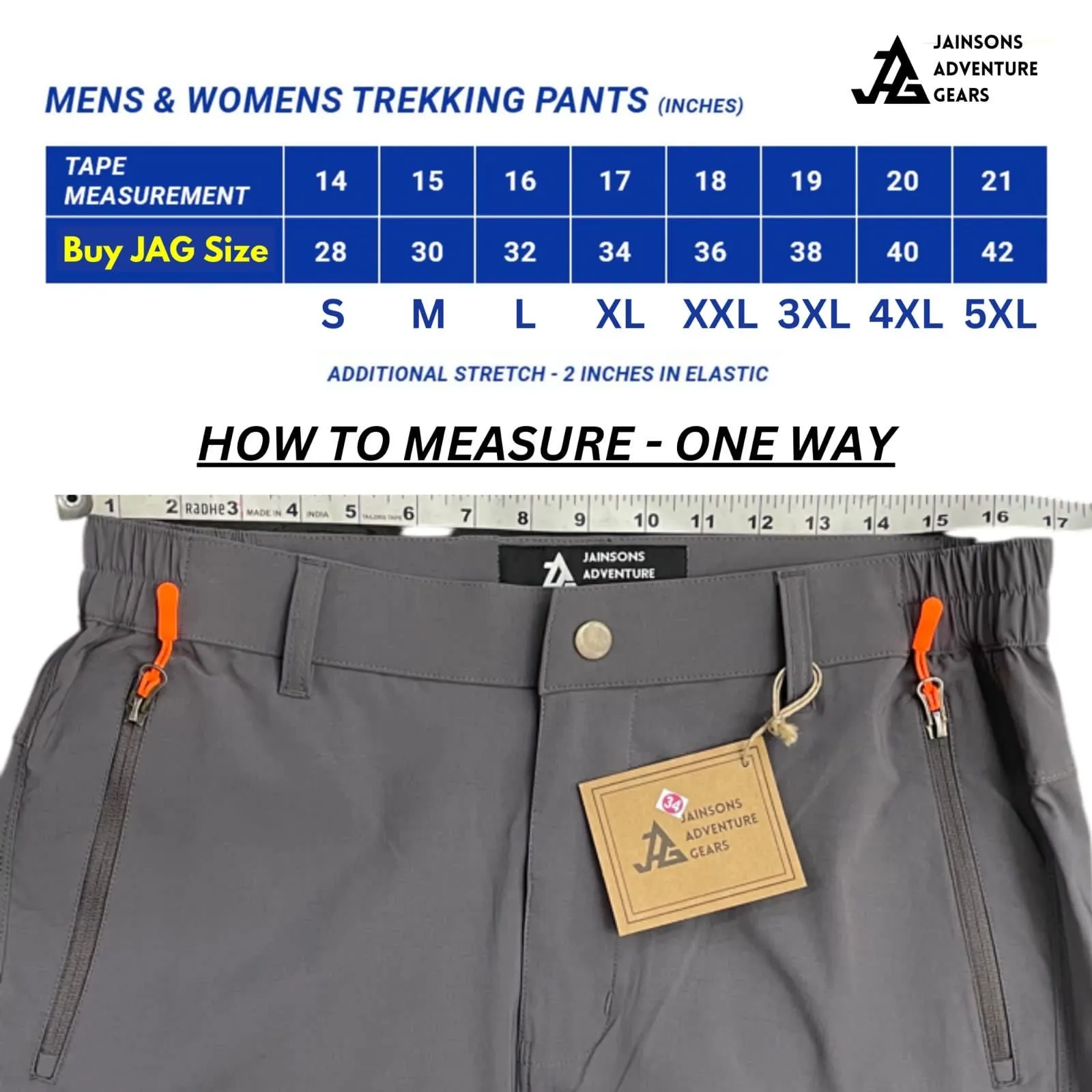JAG Tactical Pro Series Hiking & Trekking Pant | Quick Dry | 100% Breathable Fabric | Unisex Design