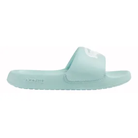 Lacoste Women's Croco 1.0 Synthetic Slides Sandal, Blue