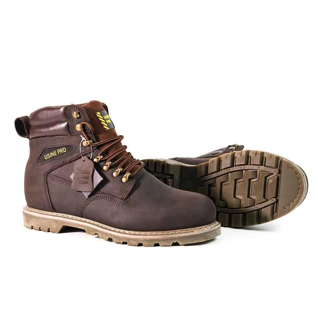 Men's 6" Steel Toe Boots - Genuine Leather | U001