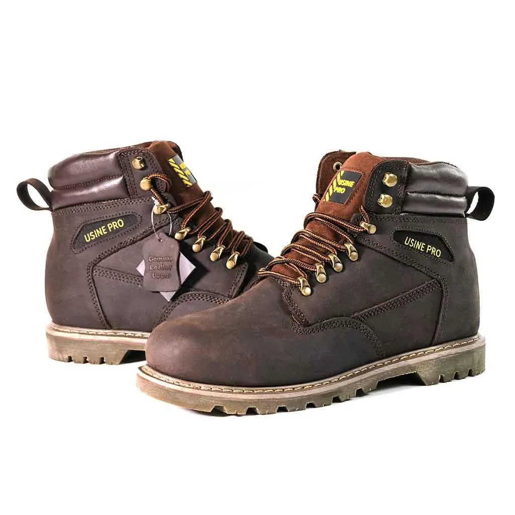 Men's 6" Steel Toe Boots - Genuine Leather | U001