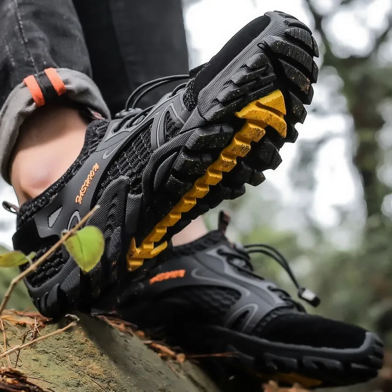 Mens Mountain Trekking Shoes Summer Mesh Breathable Men Hiking Shoes Outdoor Men Sneakers Men Sport Shoes Quick-dry Water Shoes