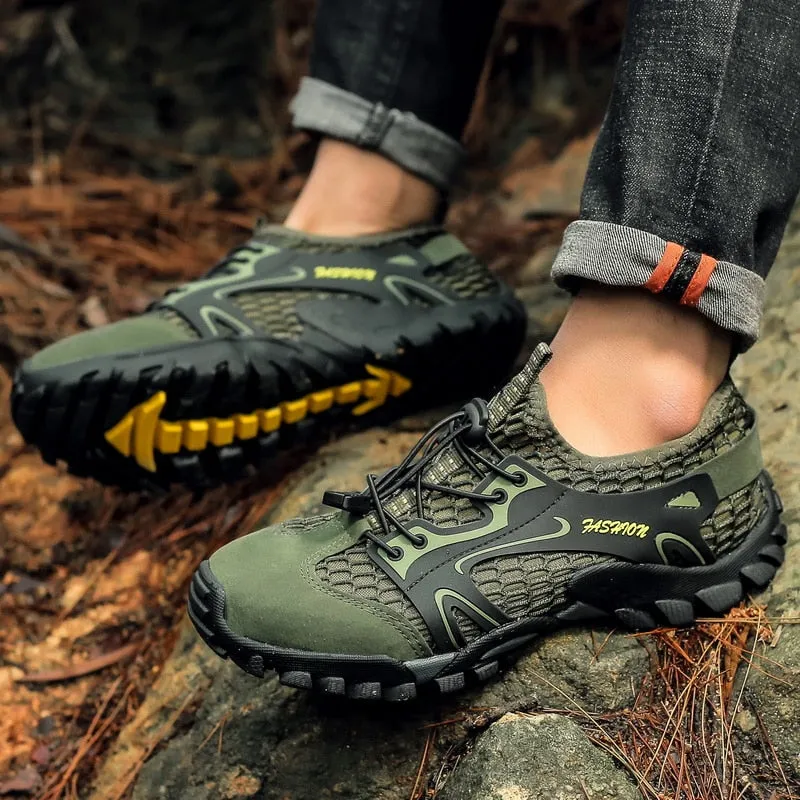 Mens Mountain Trekking Shoes Summer Mesh Breathable Men Hiking Shoes Outdoor Men Sneakers Men Sport Shoes Quick-dry Water Shoes