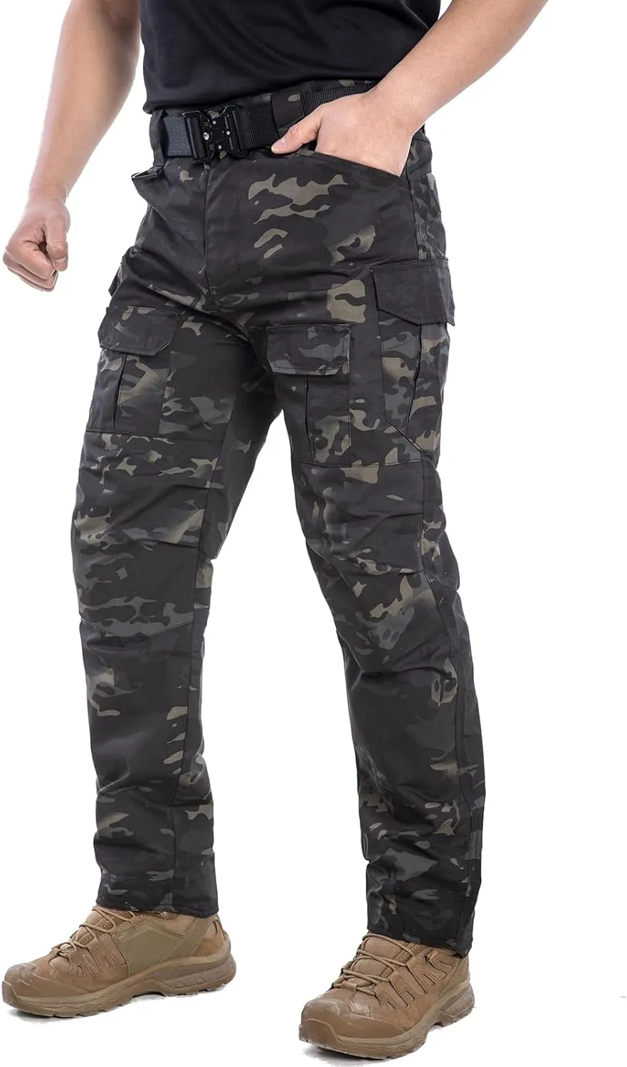 Men's Outdoor Tactical Pants Rip Stop Lightweight Waterproof Military Combat