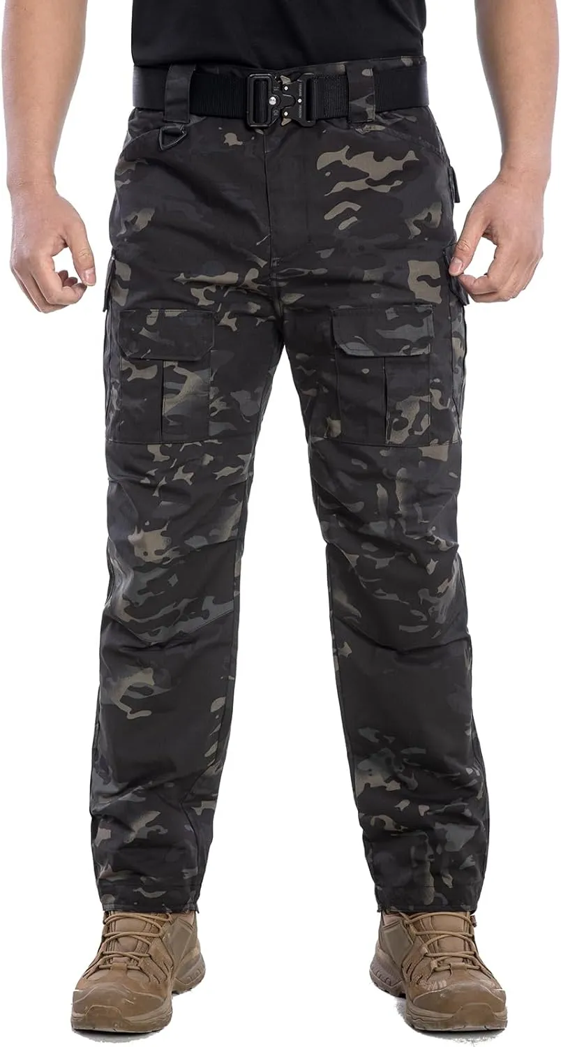 Men's Outdoor Tactical Pants Rip Stop Lightweight Waterproof Military Combat