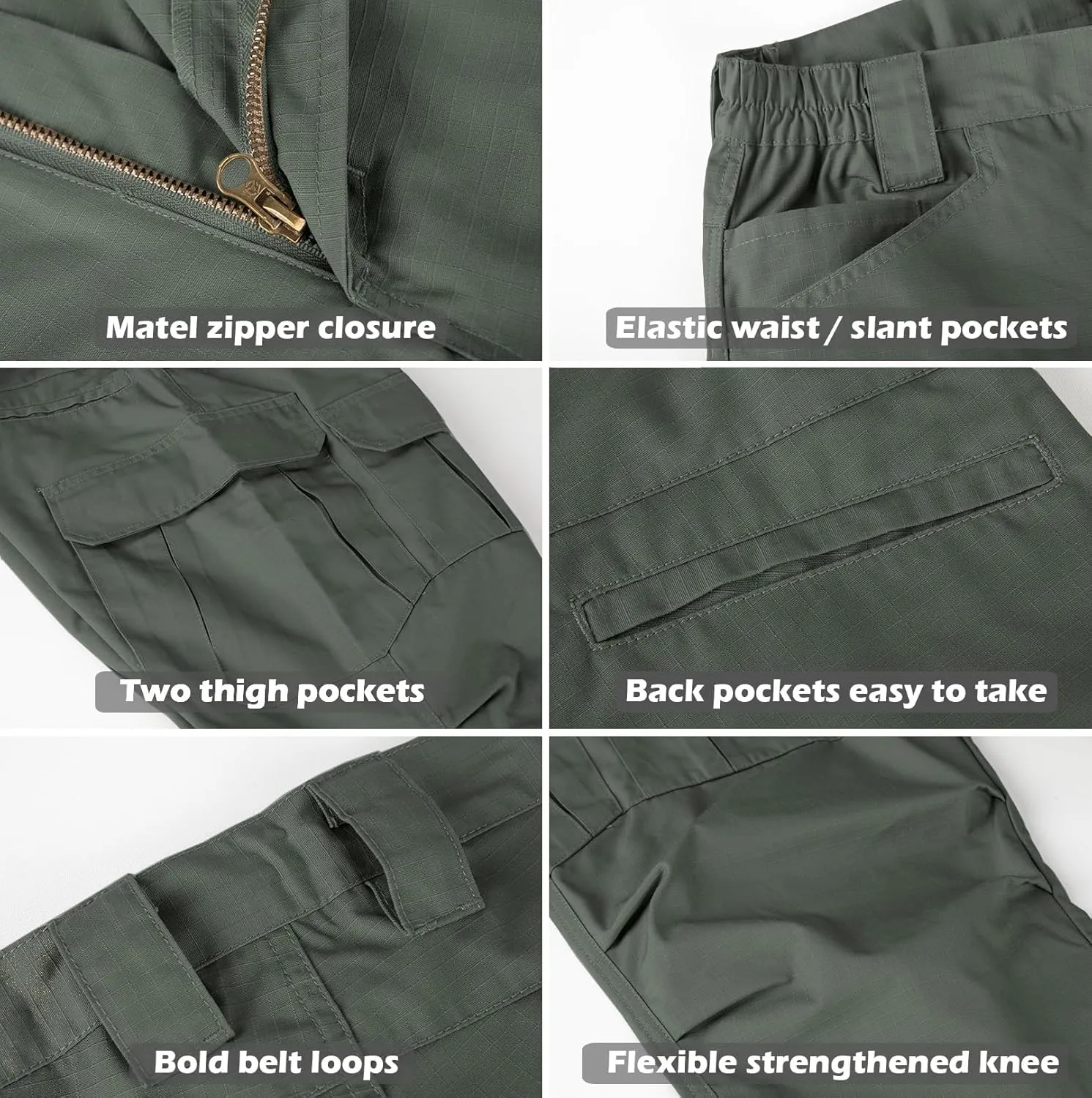 Men's Outdoor Tactical Pants Rip Stop Lightweight Waterproof Military Combat