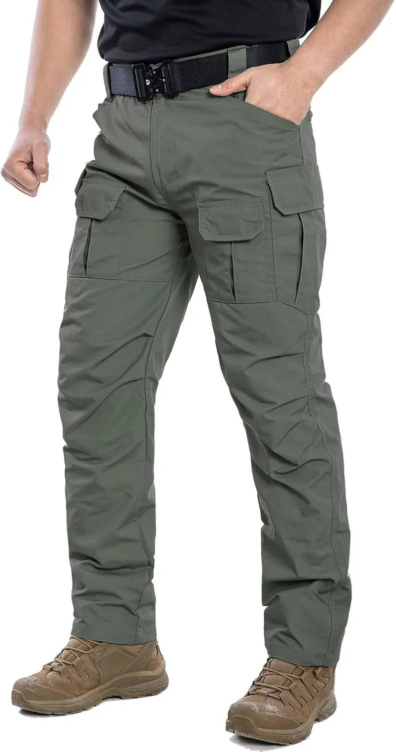 Men's Outdoor Tactical Pants Rip Stop Lightweight Waterproof Military Combat