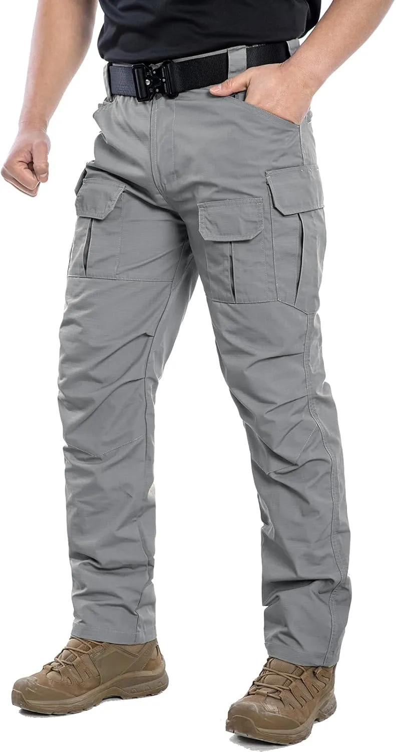 Men's Outdoor Tactical Pants Rip Stop Lightweight Waterproof Military Combat