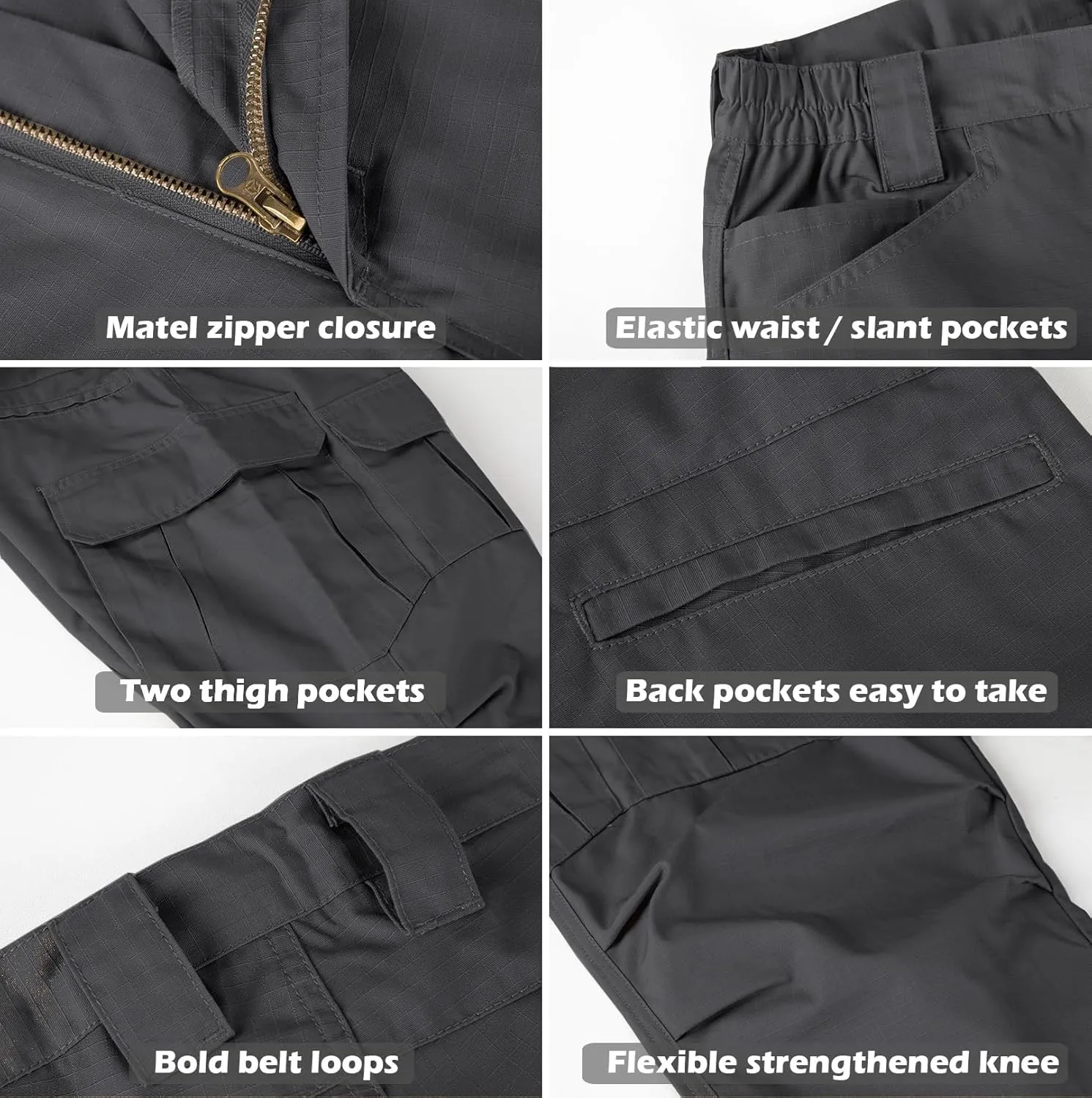 Men's Outdoor Tactical Pants Rip Stop Lightweight Waterproof Military Combat