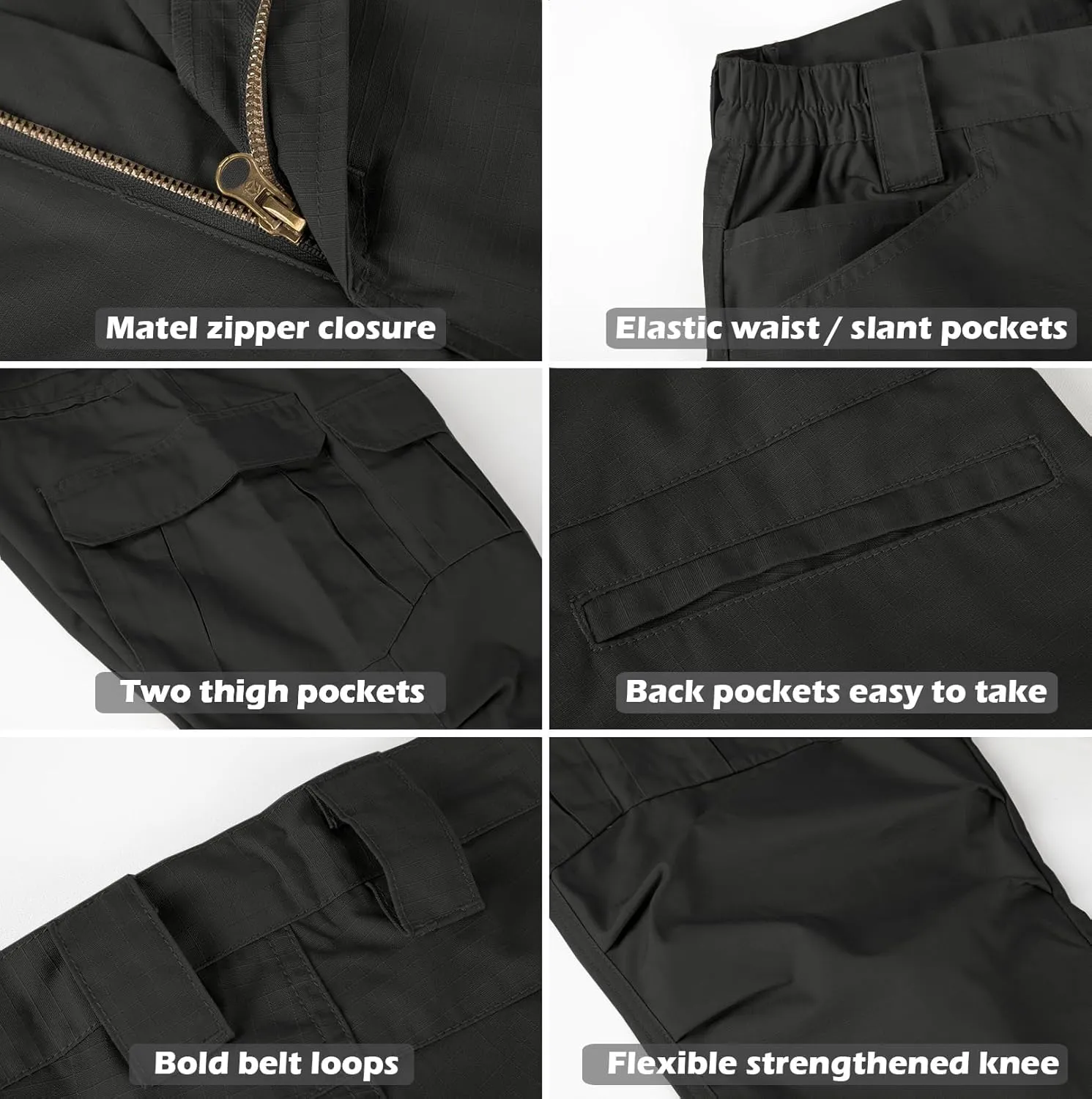 Men's Outdoor Tactical Pants Rip Stop Lightweight Waterproof Military Combat