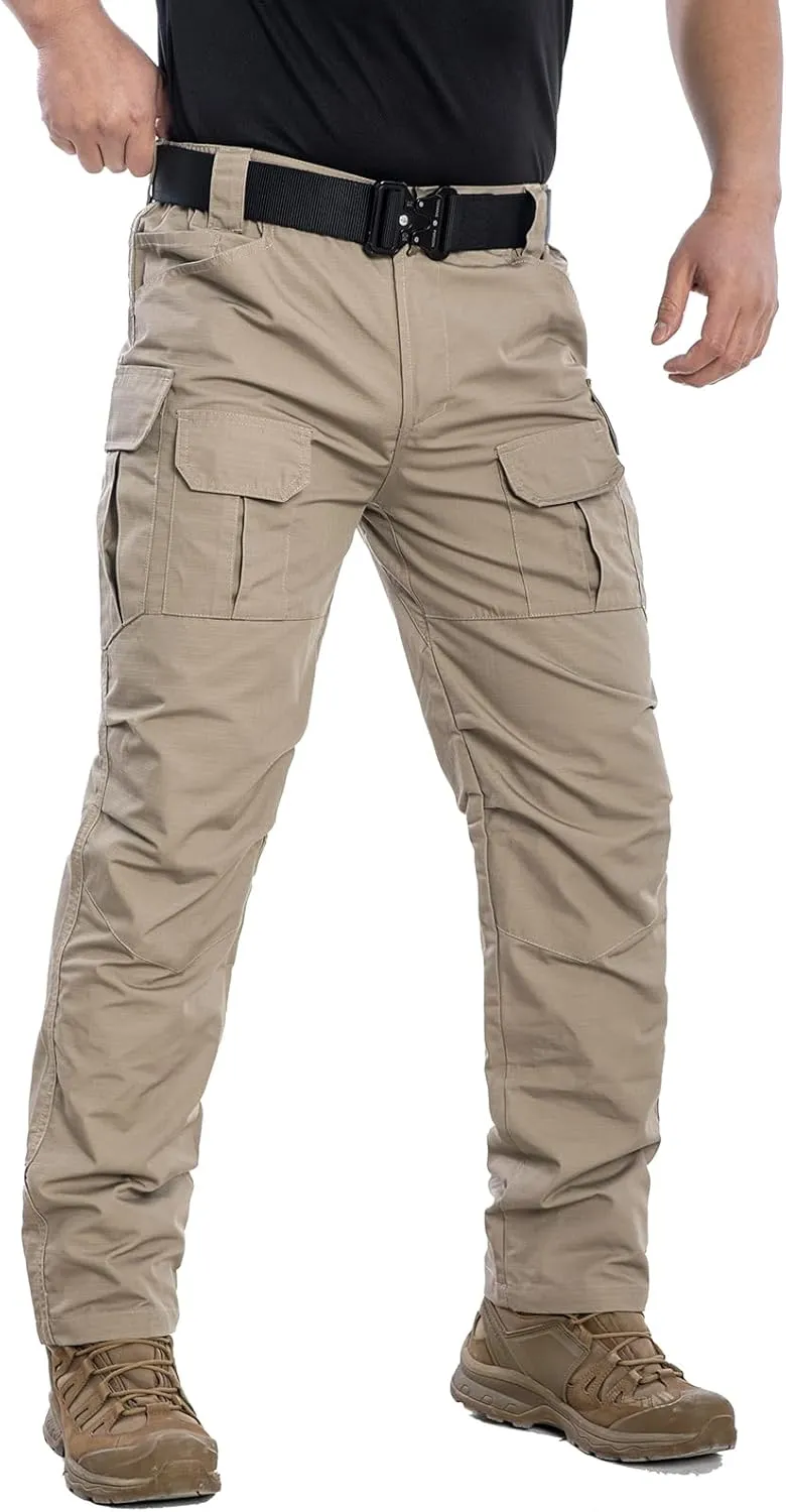 Men's Outdoor Tactical Pants Rip Stop Lightweight Waterproof Military Combat