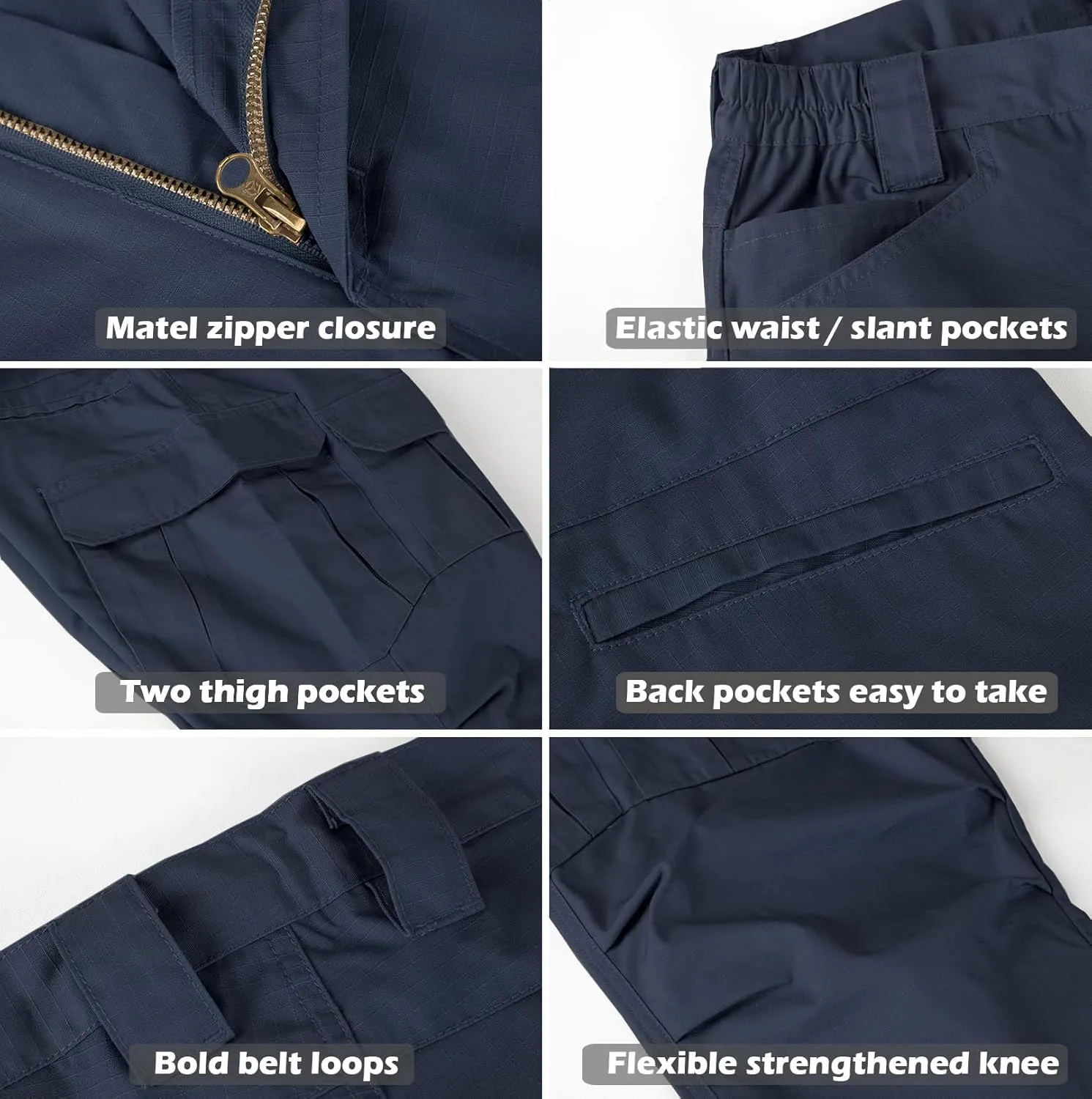 Men's Outdoor Tactical Pants Rip Stop Lightweight Waterproof Military Combat