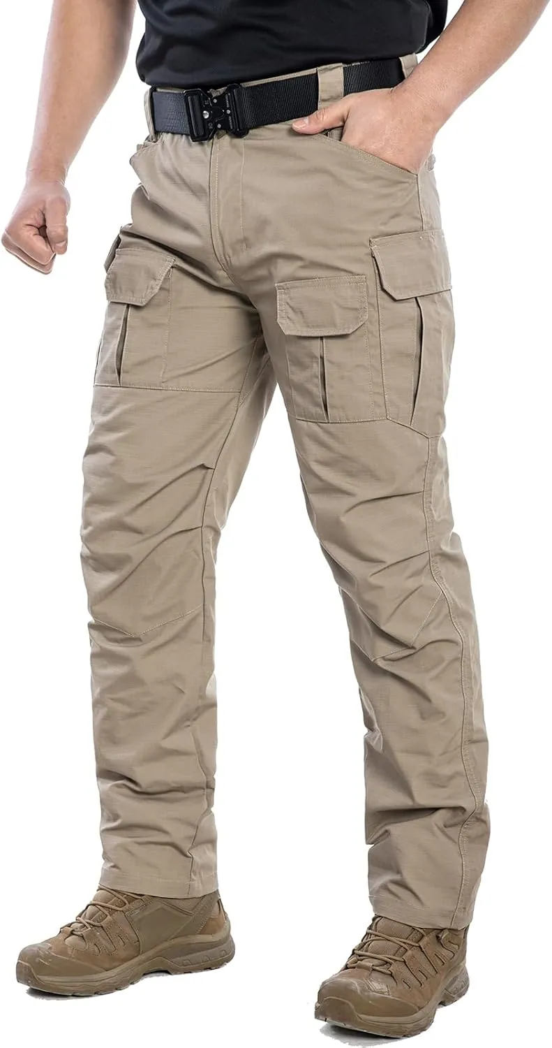 Men's Outdoor Tactical Pants Rip Stop Lightweight Waterproof Military Combat