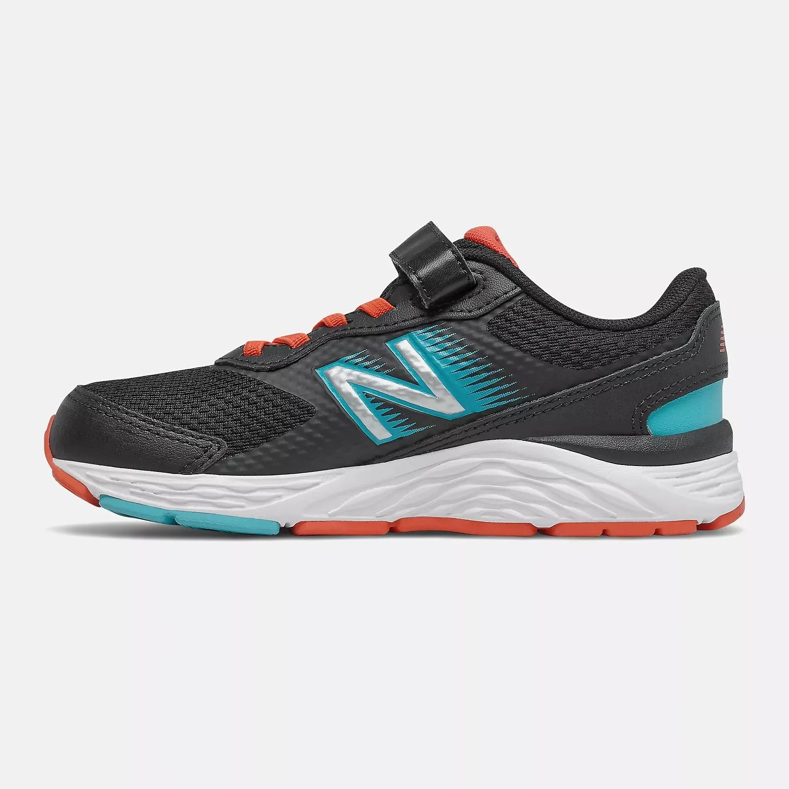 New Balance Black/Ghost Pepper 680v6 Children’s Sneaker
