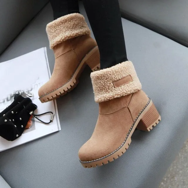 Plus Size Martin Snow Boots Short Bootie Footwear