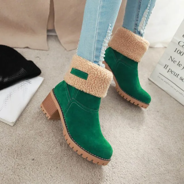 Plus Size Martin Snow Boots Short Bootie Footwear