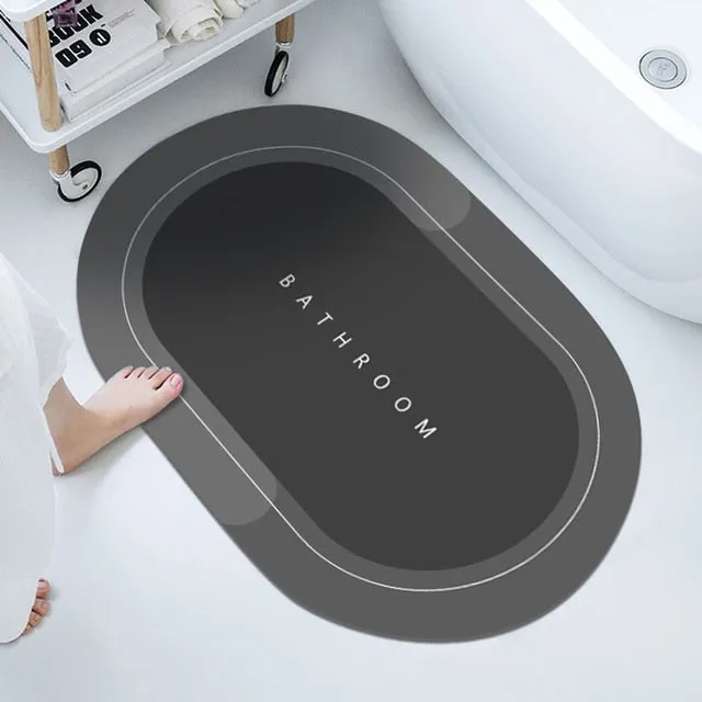 Quick-Drying Bathroom Mat Non-Slip Super-Absorbent Wet Floor & Bath Rug