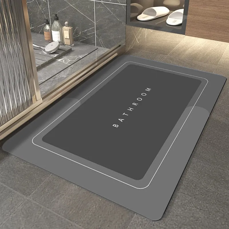 Quick-Drying Bathroom Mat Non-Slip Super-Absorbent Wet Floor & Bath Rug