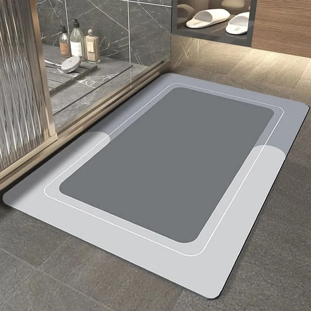 Quick-Drying Bathroom Mat Non-Slip Super-Absorbent Wet Floor & Bath Rug
