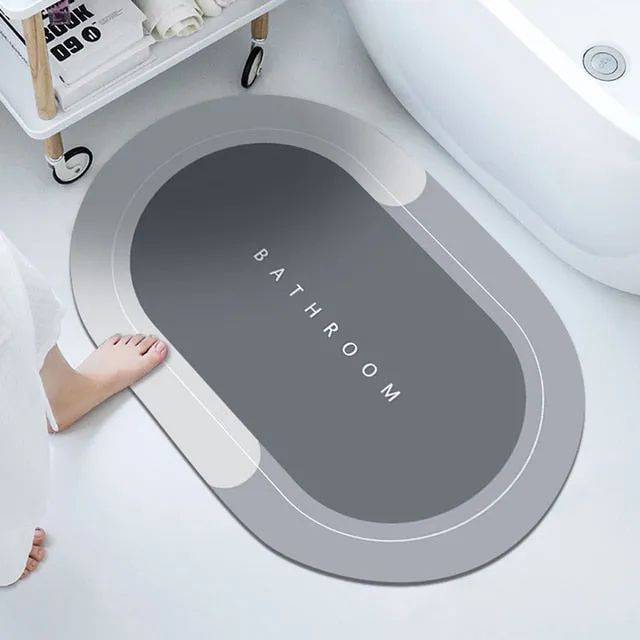 Quick-Drying Bathroom Mat Non-Slip Super-Absorbent Wet Floor & Bath Rug