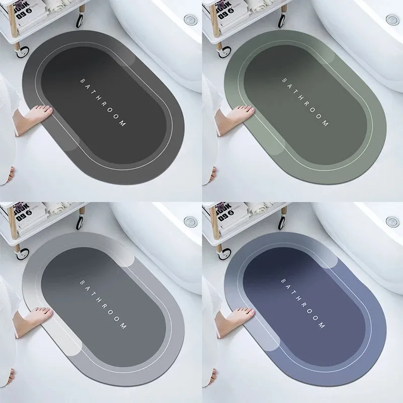 Quick-Drying Bathroom Mat Non-Slip Super-Absorbent Wet Floor & Bath Rug