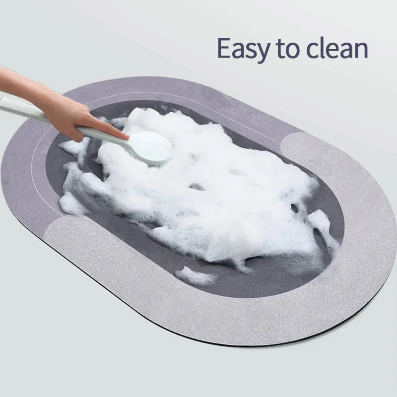 Quick-Drying Bathroom Mat Non-Slip Super-Absorbent Wet Floor & Bath Rug