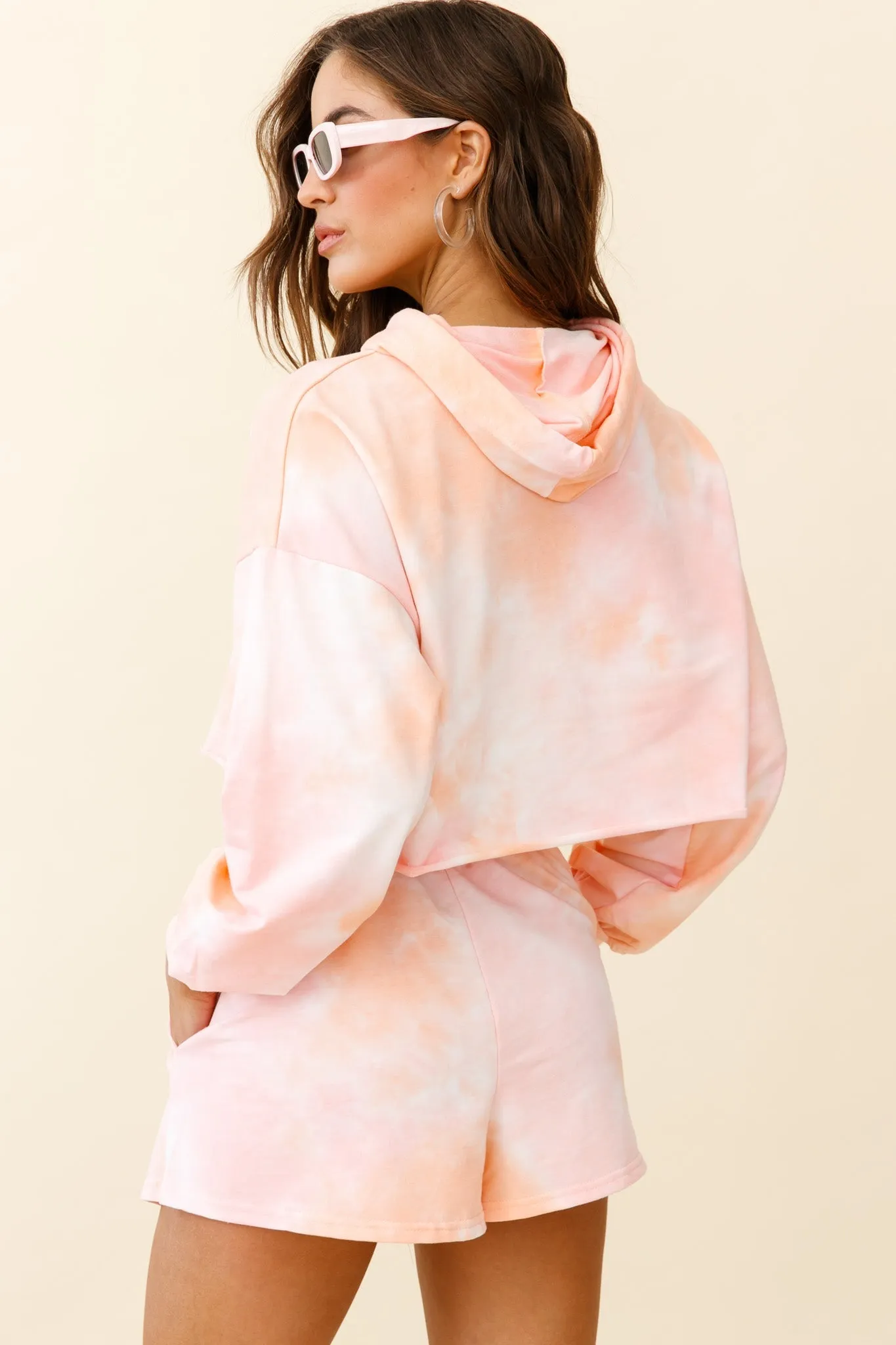 September Sun Crop Length Hoodie Pink