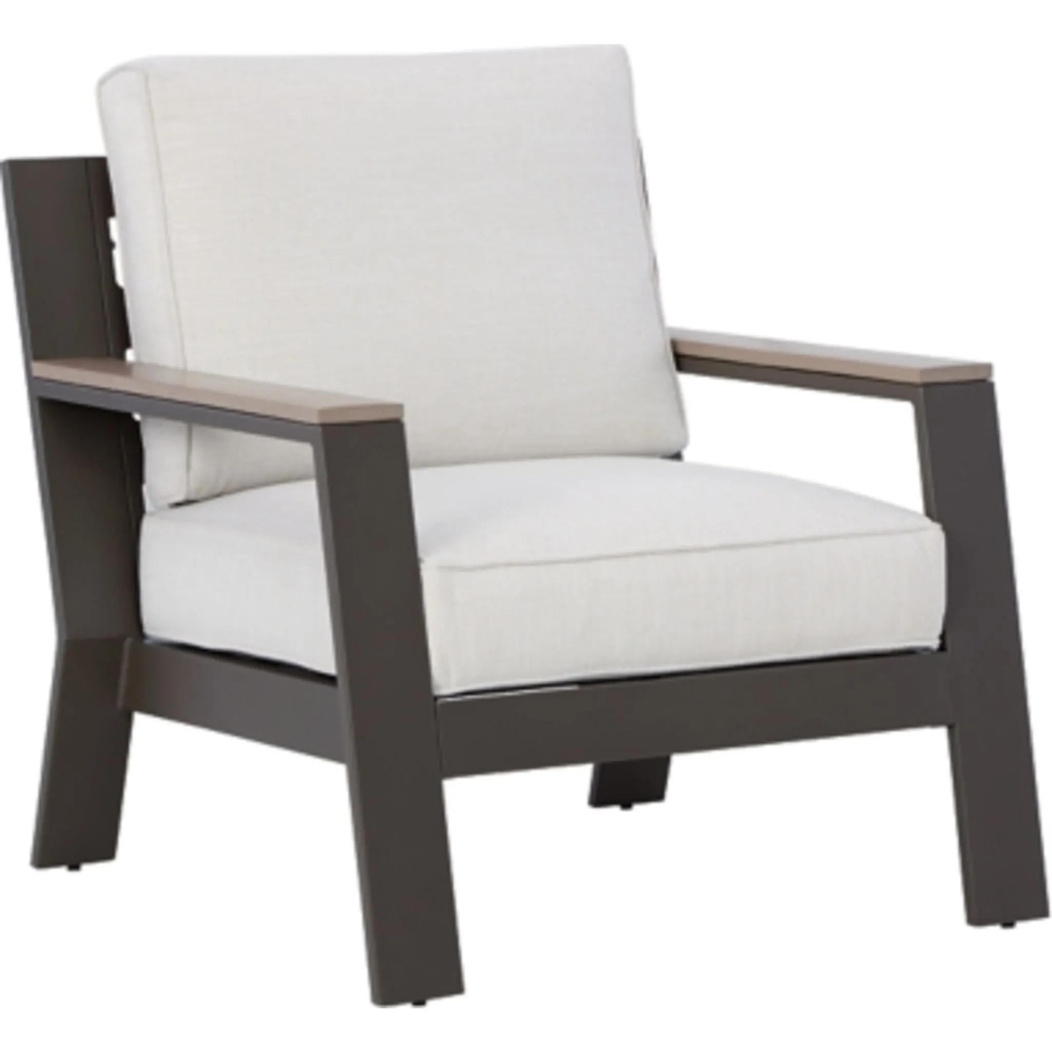 Tropicava Outdoor Lounge Chair with Cushion - Taupe/White