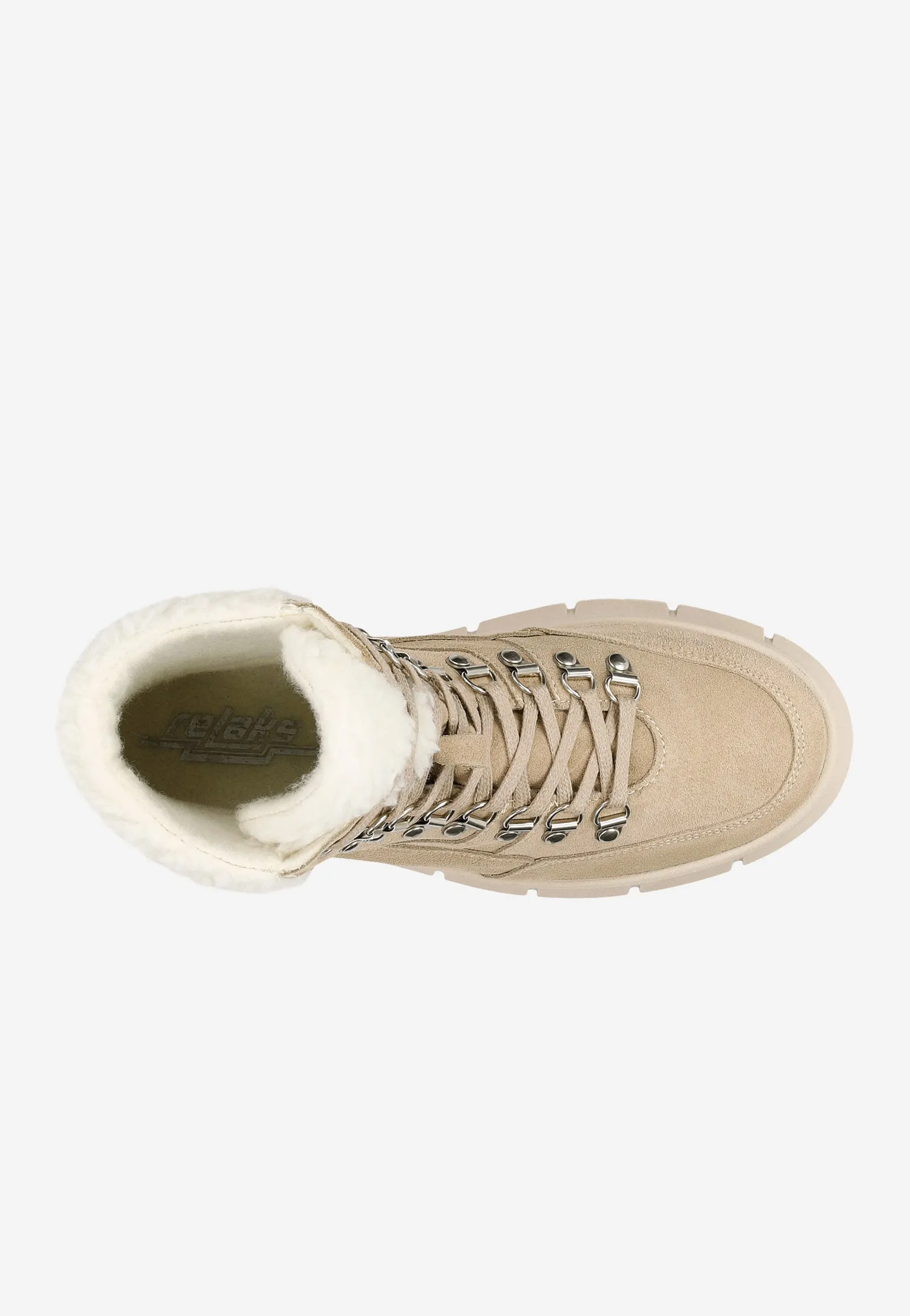 Wojas RELAKS Beige Insulated Leather Ankle Boots with Fur | R6400364