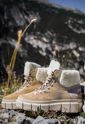 Wojas RELAKS Beige Insulated Leather Ankle Boots with Fur | R6400364