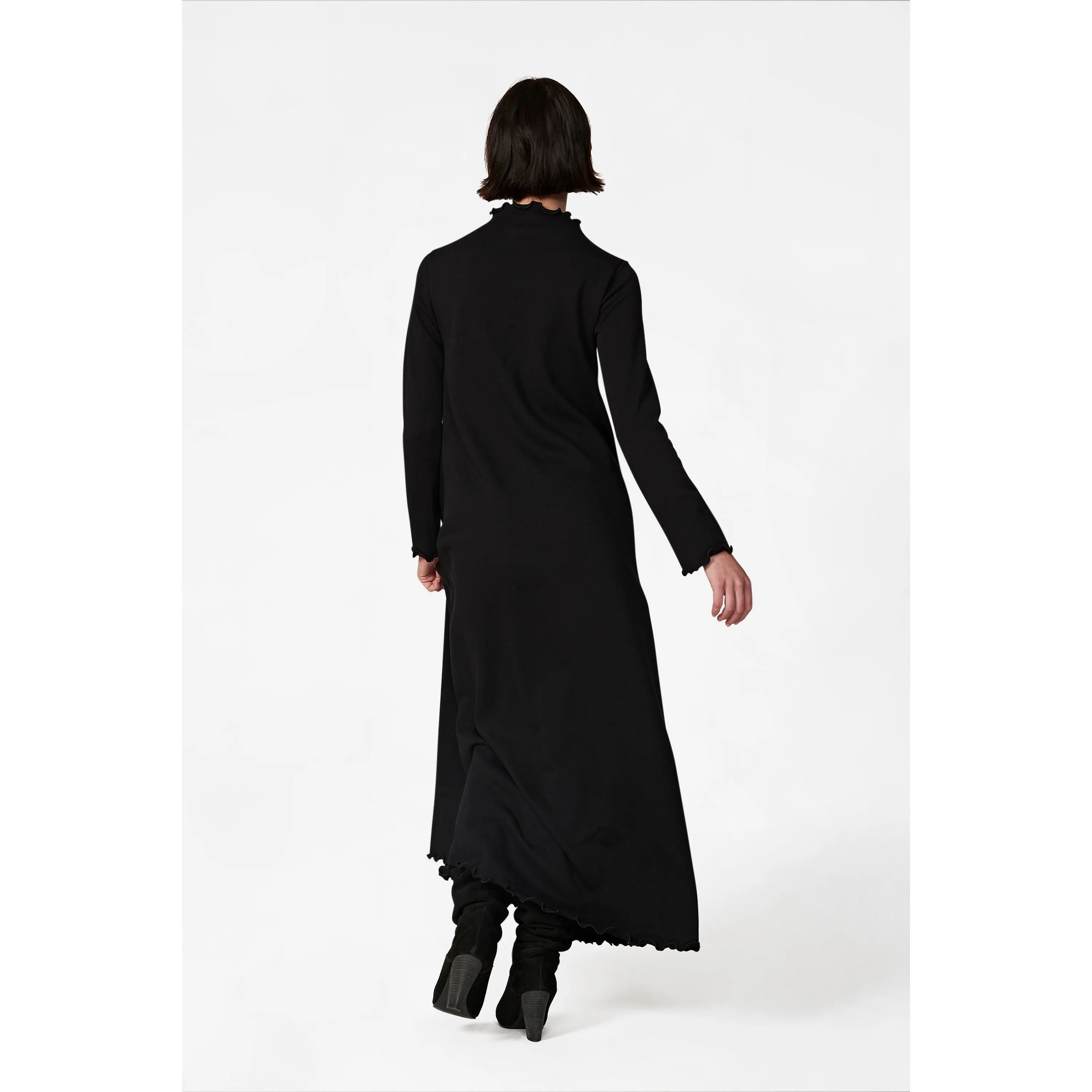 Women's Lounge Dress in Black French Terry by Casey Marks