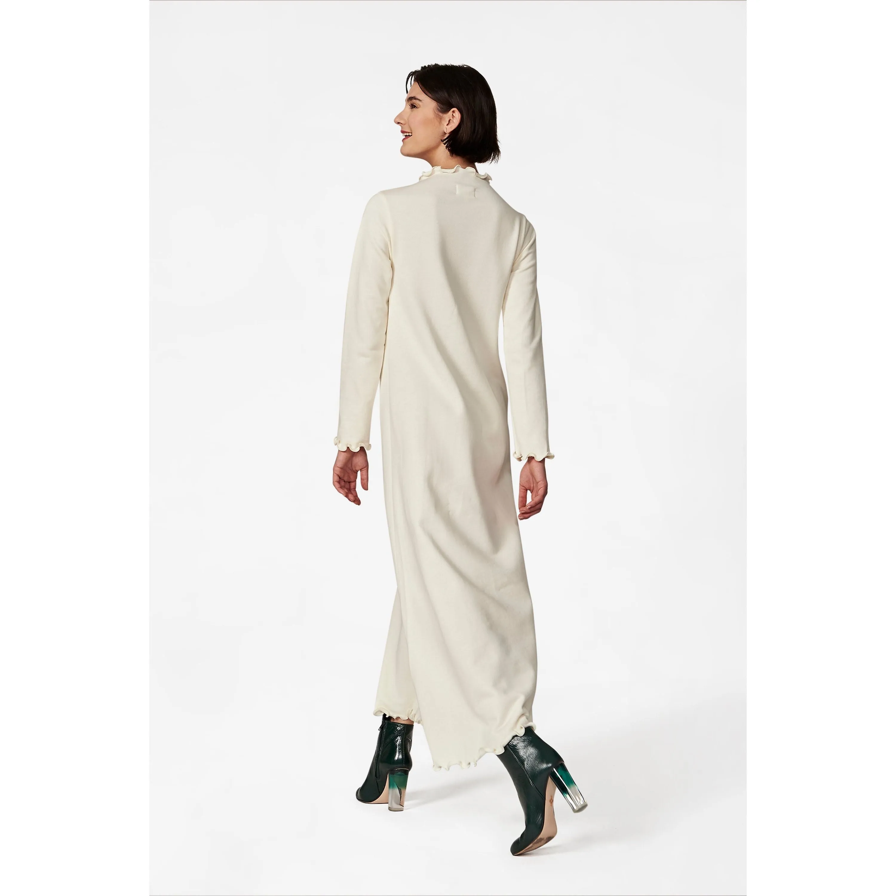 Women's Lounge Dress in Cream French Terry by Casey Marks